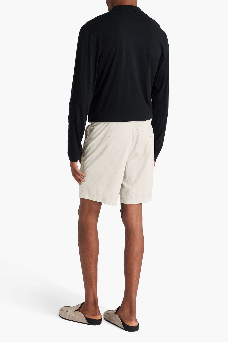  James Perse - Shorts Aus Popeline Aus Einer Baumwollmischung Mit Tunnelzug Und Jersey-besatz - Weiß - 2 