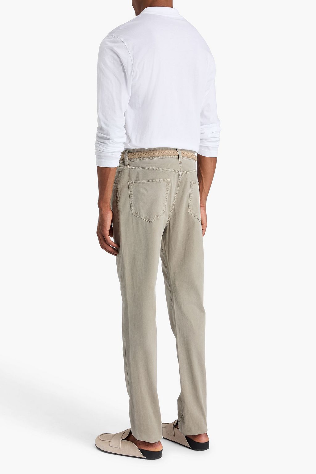 JAMES PERSE Slim-fit brushed stretch-cotton twill pants