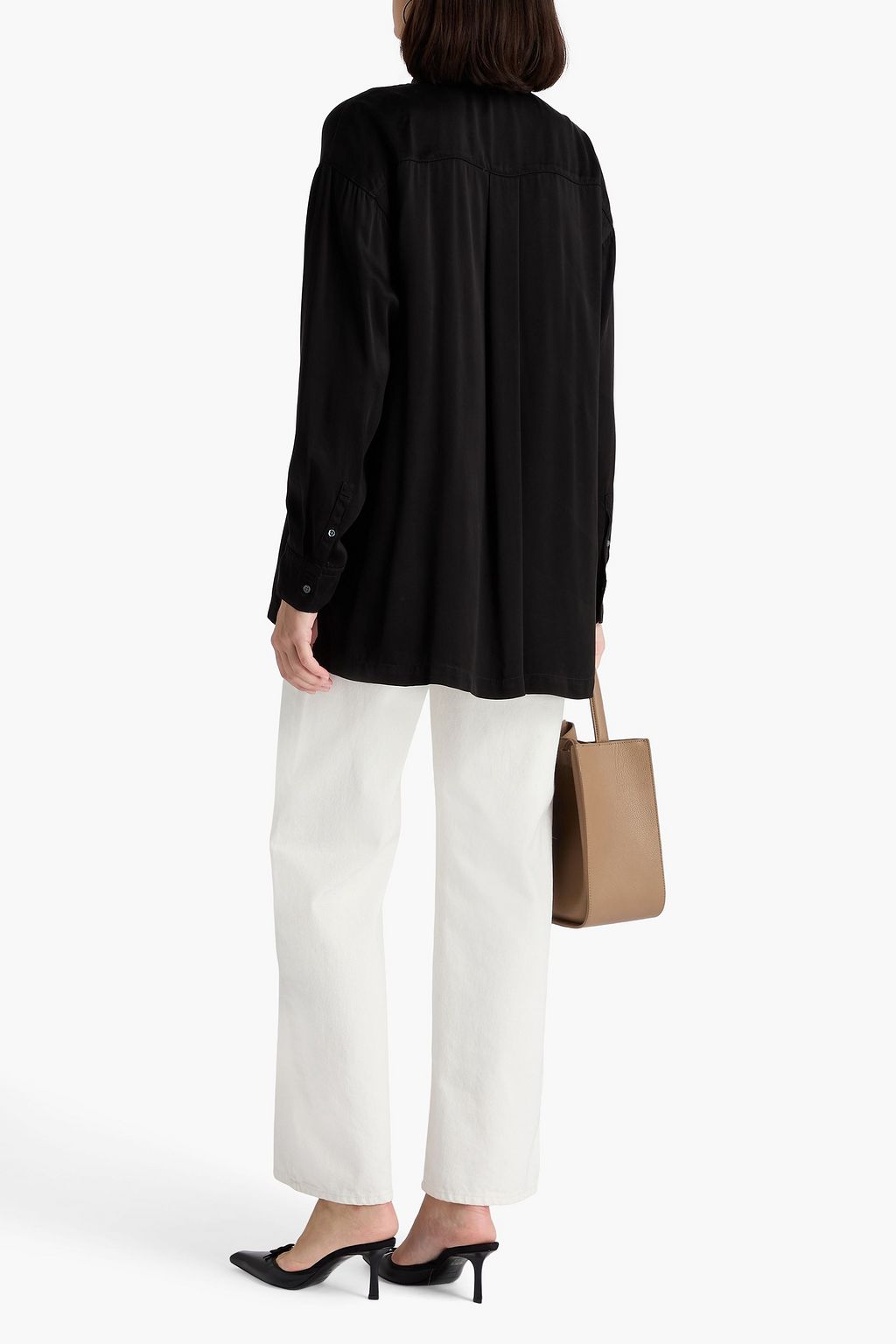 JAMES PERSE Hemd aus glänzendem Twill aus einer Cupro-Modalmischung