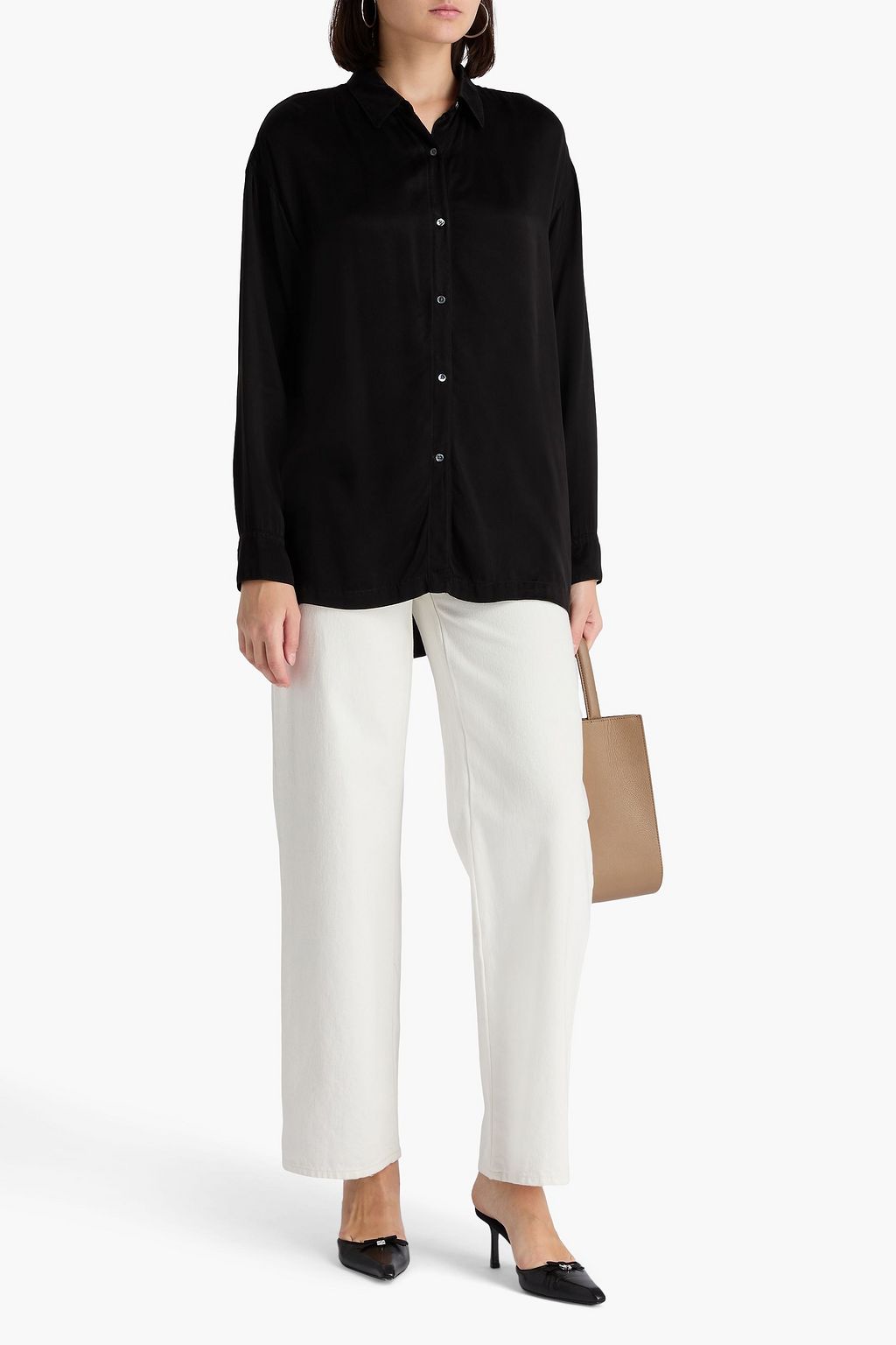 JAMES PERSE Hemd aus glänzendem Twill aus einer Cupro-Modalmischung