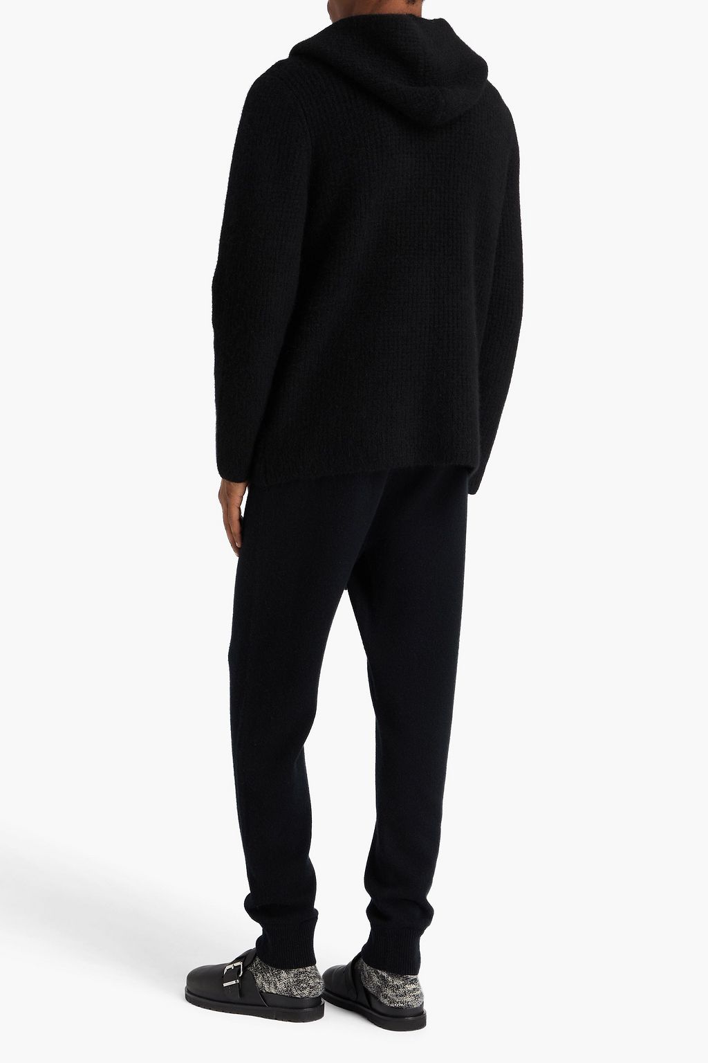 JAMES PERSE Hunky waffle-knit hooded cardigan