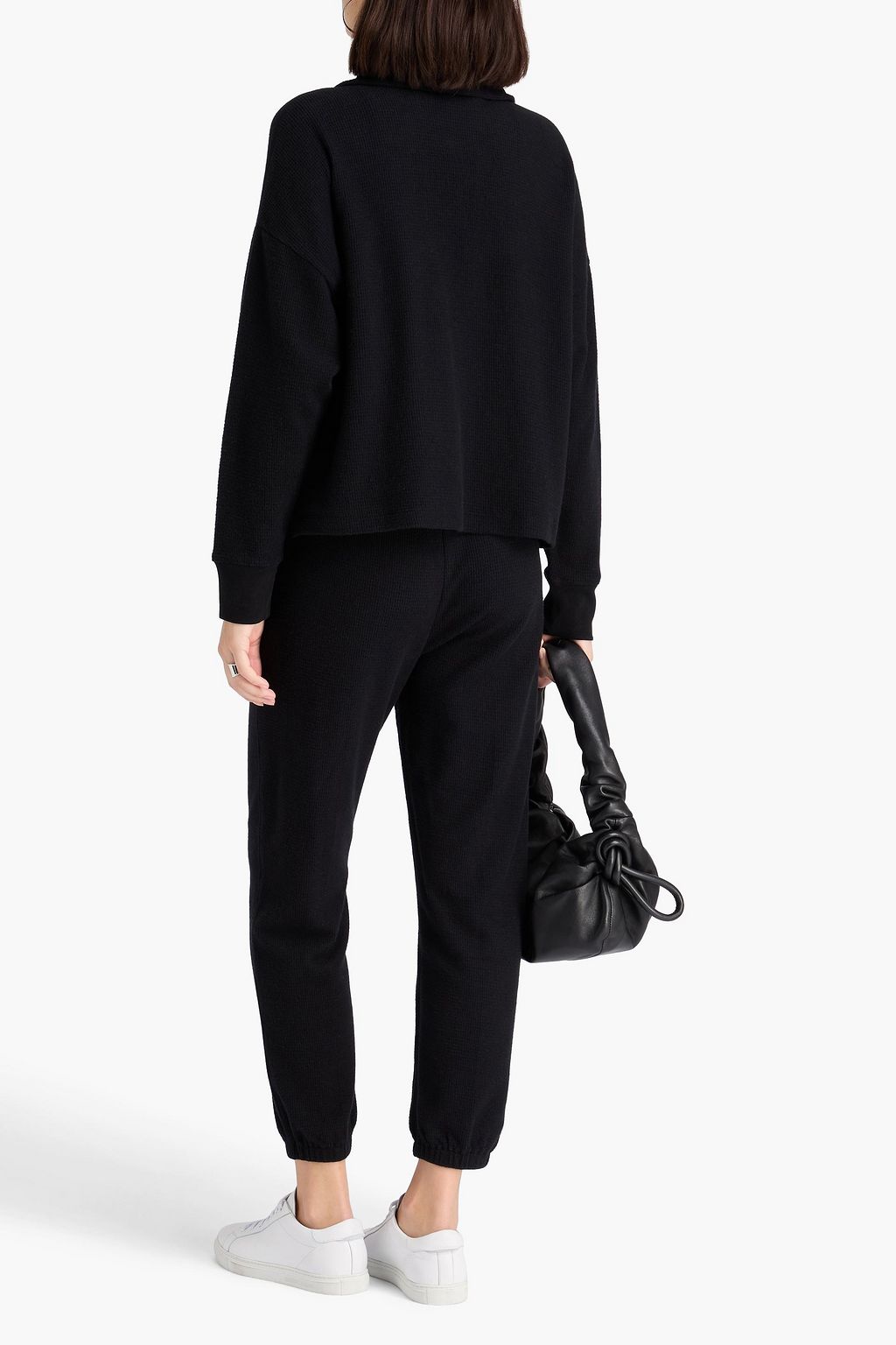 JAMES PERSE Waffle-knit cotton and cashmere-blend sweatpants