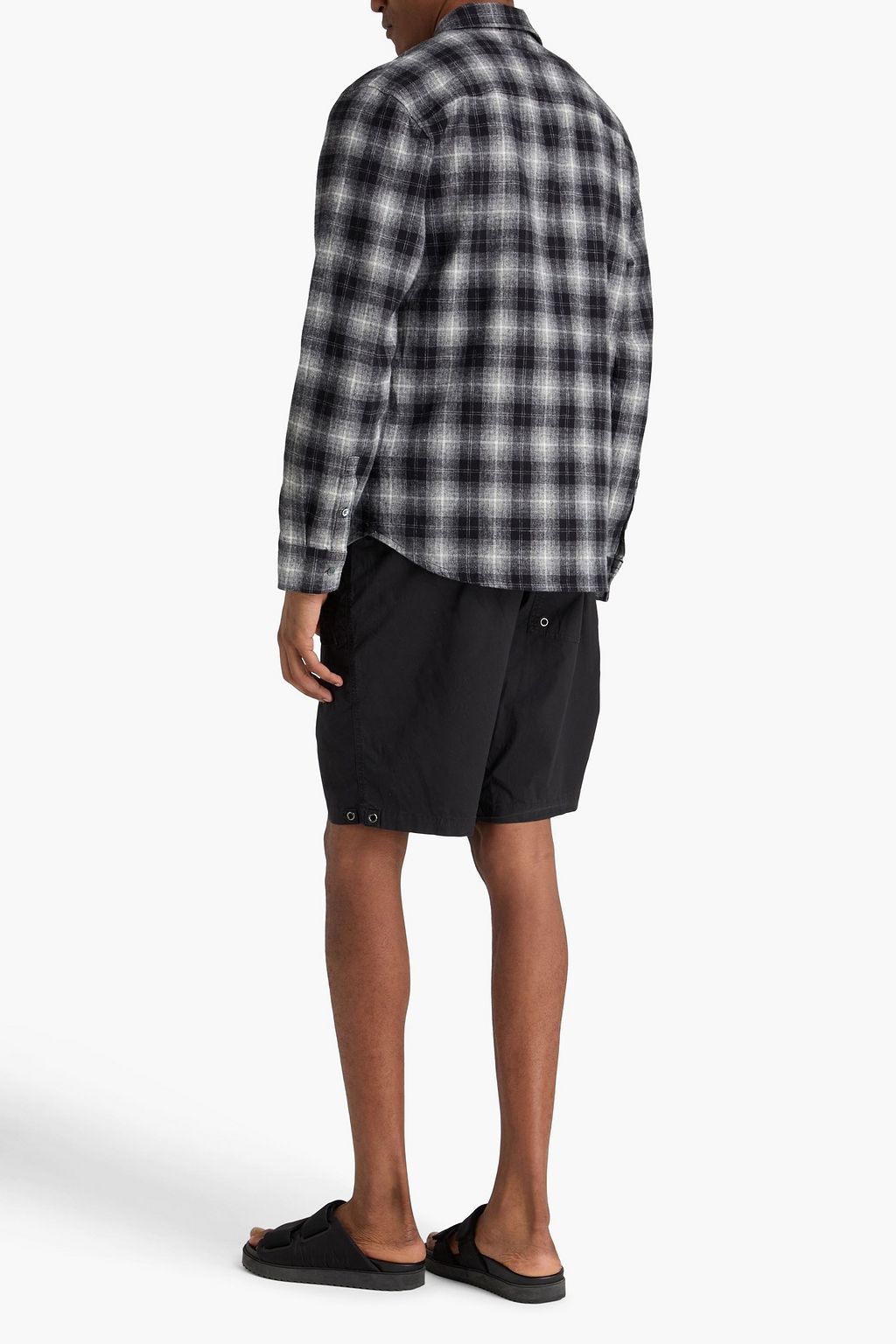 JAMES PERSE Checked cotton-flannel shirt