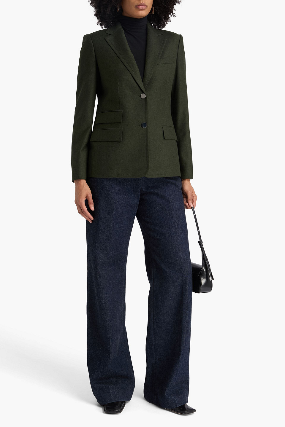  Theory - Blazer Aus Woll-flanell - Grün - Us 12 