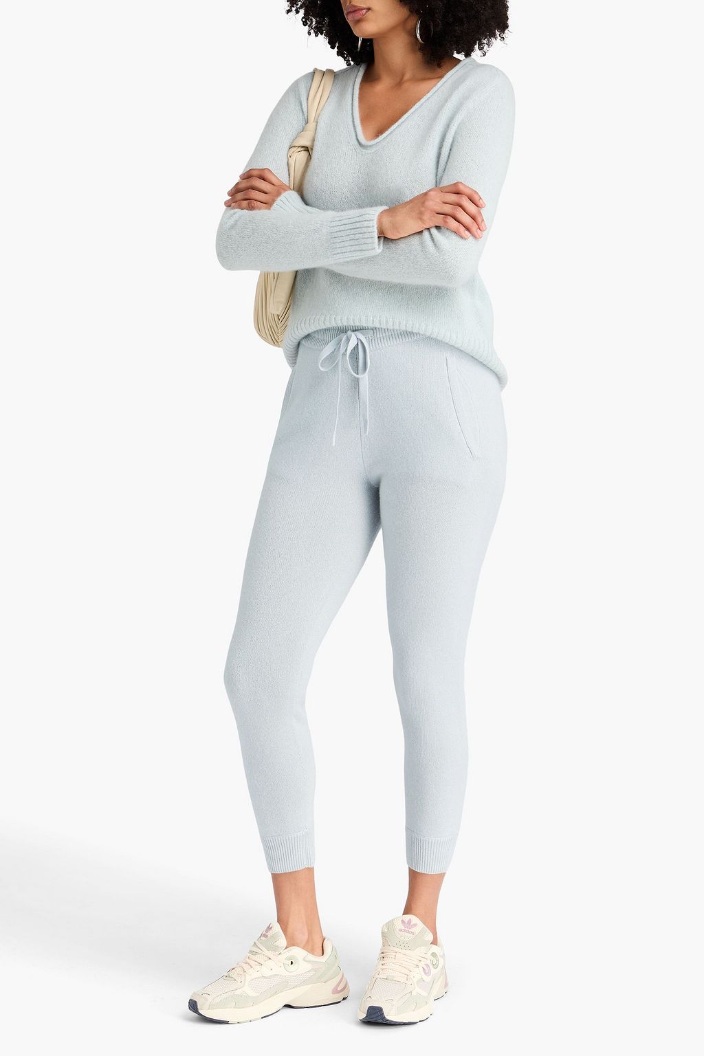 JAMES PERSE Cropped cashmere track pants