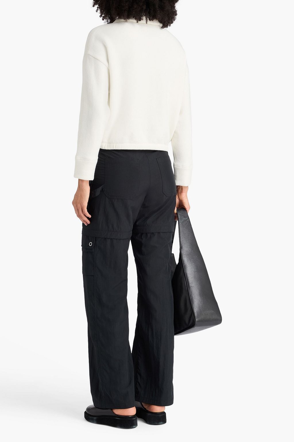 JAMES PERSE Cotton-blend fleece half-zip sweatshirt