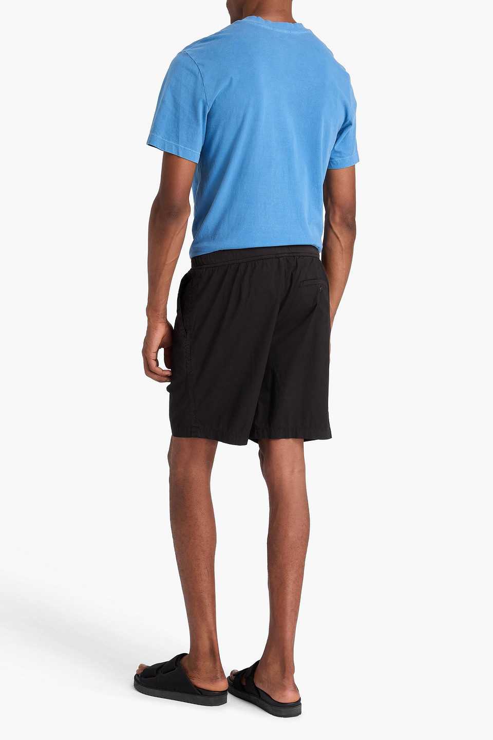  James Perse - Shorts Aus Popeline Aus Einer Baumwollmischung Mit Tunnelzug Und Jersey-besatz - Schwarz - 1 