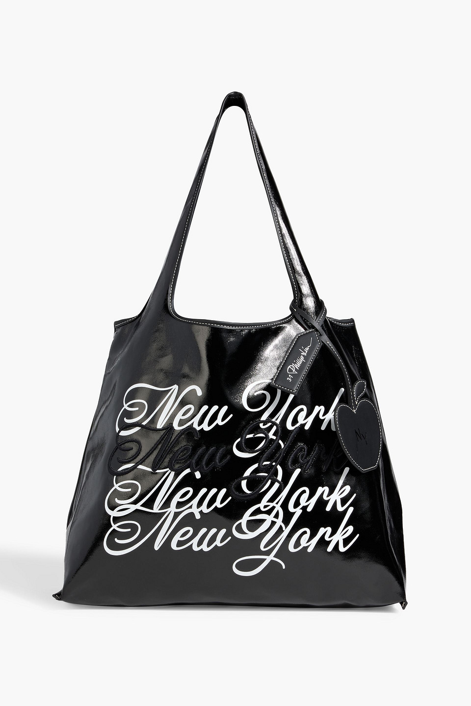 3.1 Phillip Lim Printed Coated-canvas Tote In Black