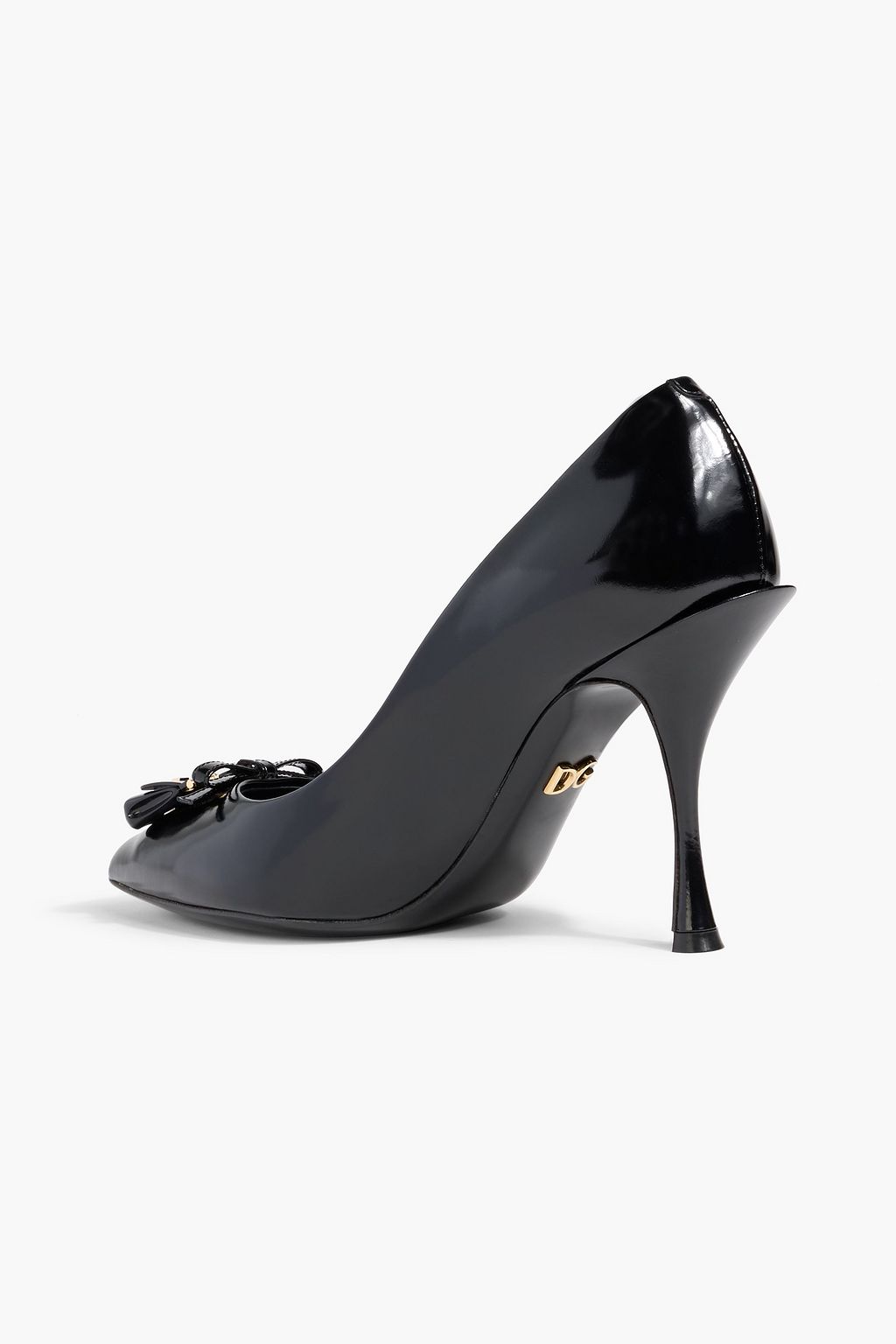 DOLCE&GABBANA Embellished glossed-leather pumps