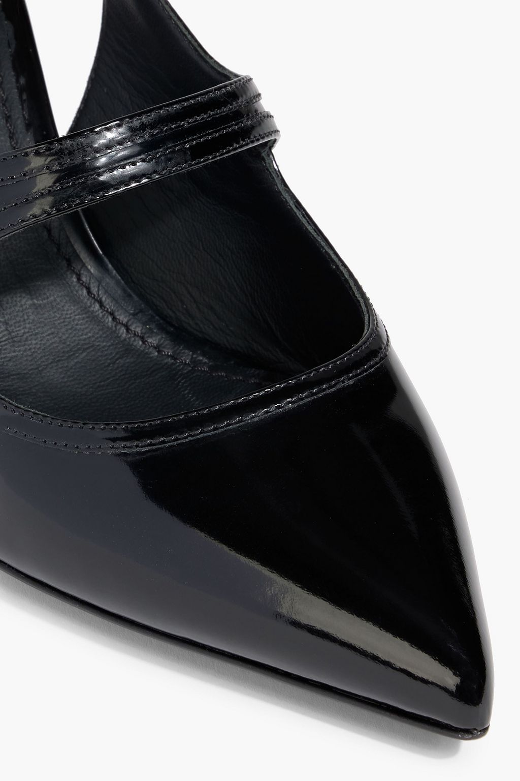 DOLCE&GABBANA Embellished glossed-leather slingback pumps