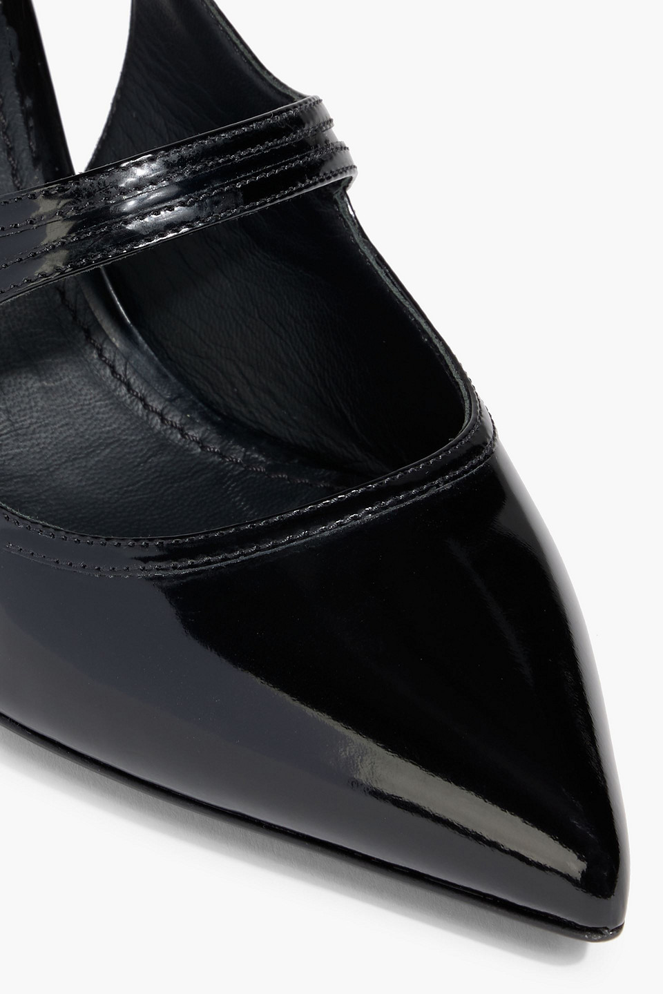 Dolce & Gabbana Embellished Glossed-leather Slingback Pumps In Black