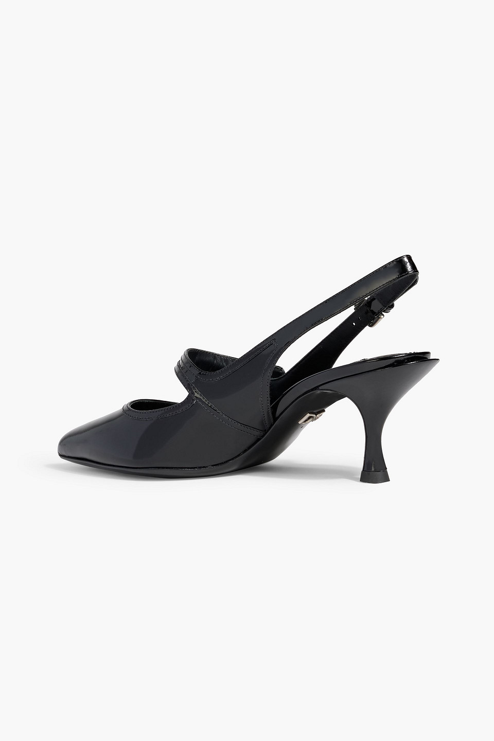 Dolce & Gabbana Embellished Glossed-leather Slingback Pumps In Black