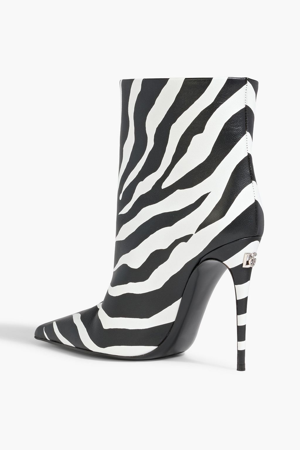 DOLCE&GABBANA Zebra-print leather ankle boots