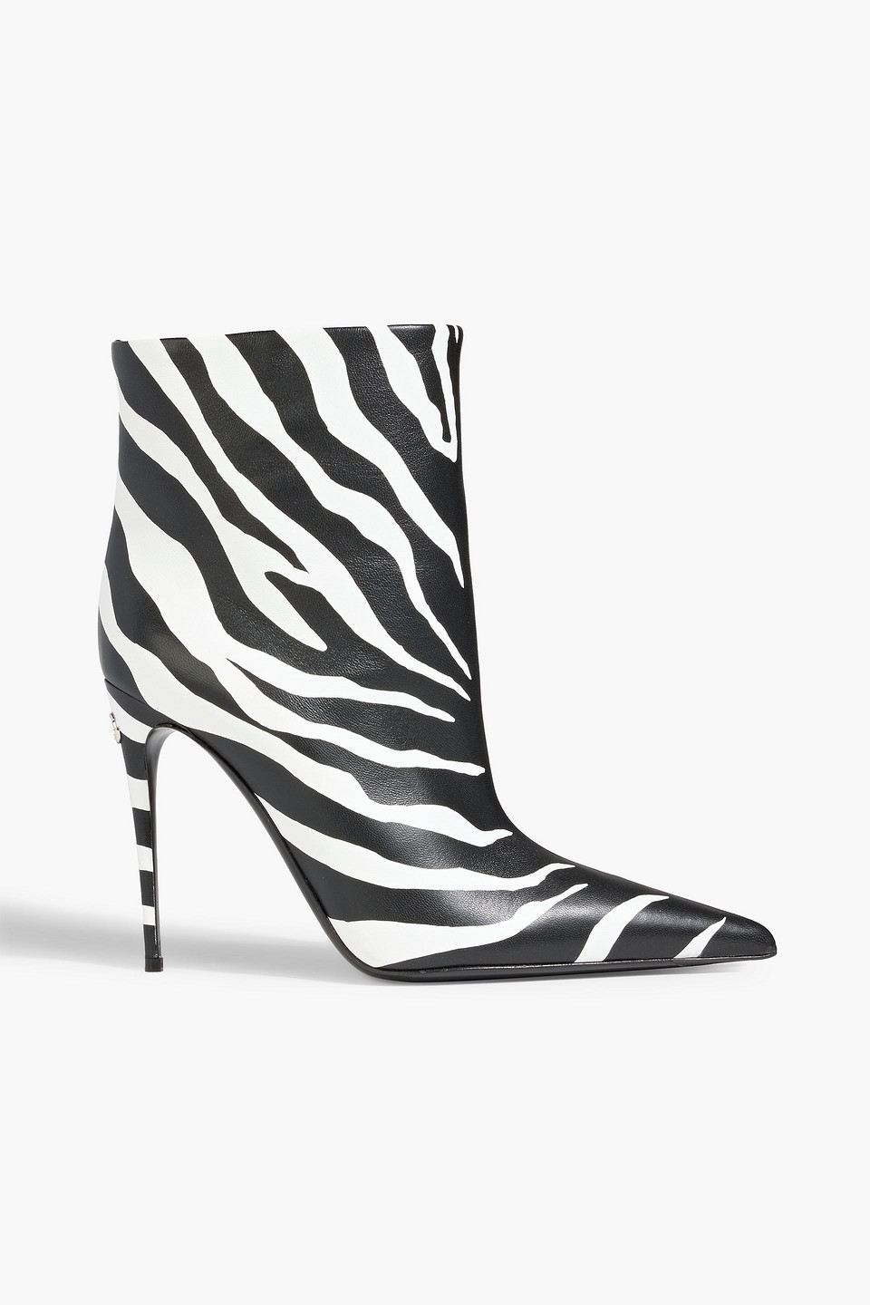 Dolce & Gabbana Zebra-print Leather Ankle Boots In Multi