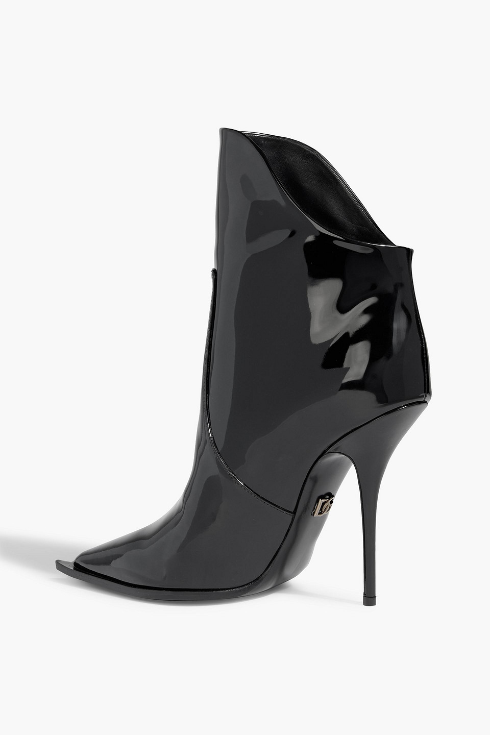 Dolce & Gabbana Patent-leather Ankle Boots In Black