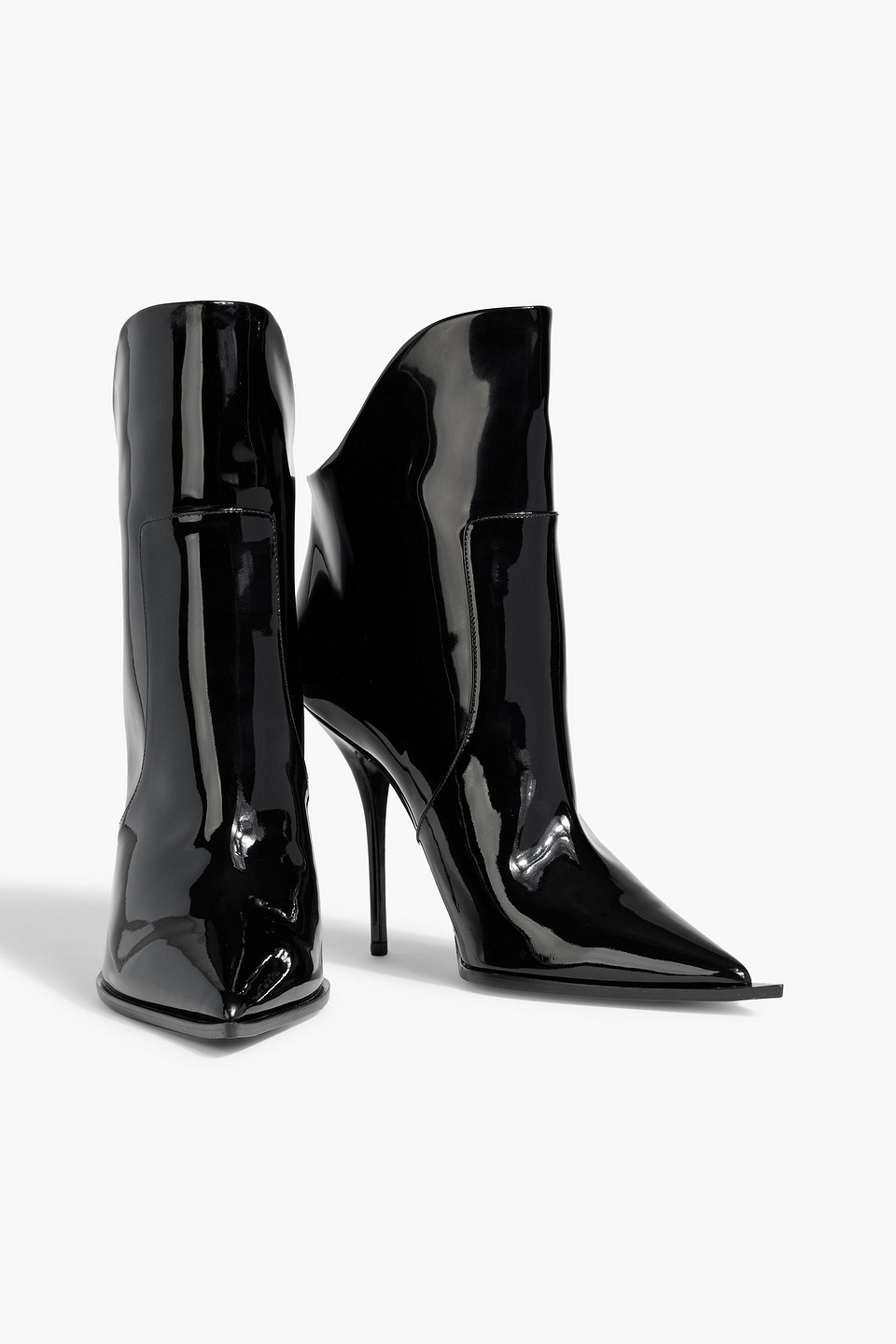 Dolce & Gabbana Patent-leather Ankle Boots In Black