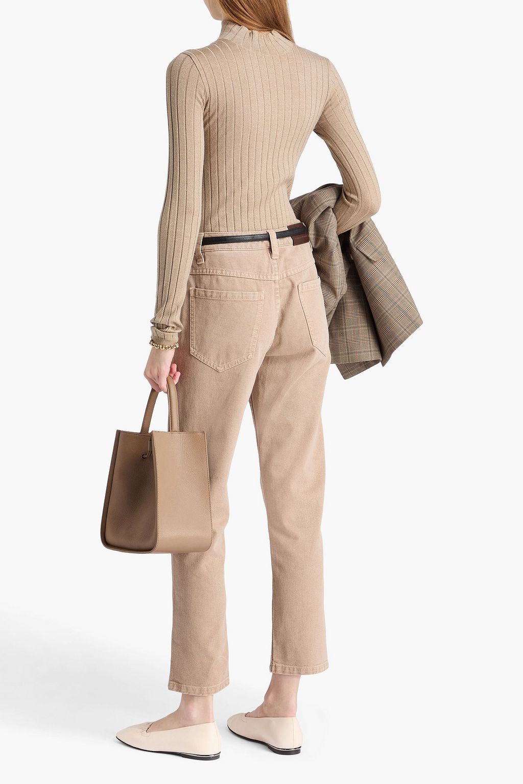 BRUNELLO CUCINELLI クロップド ハイライズ テーパードジーンズ