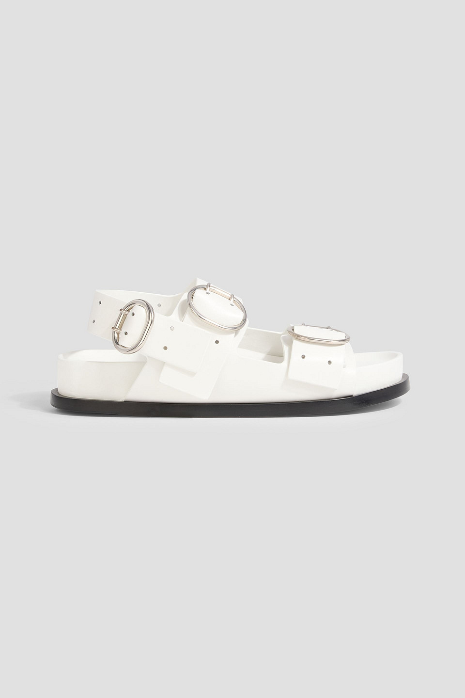 Jil Sander Perforated Leather Slingback Sandals In White