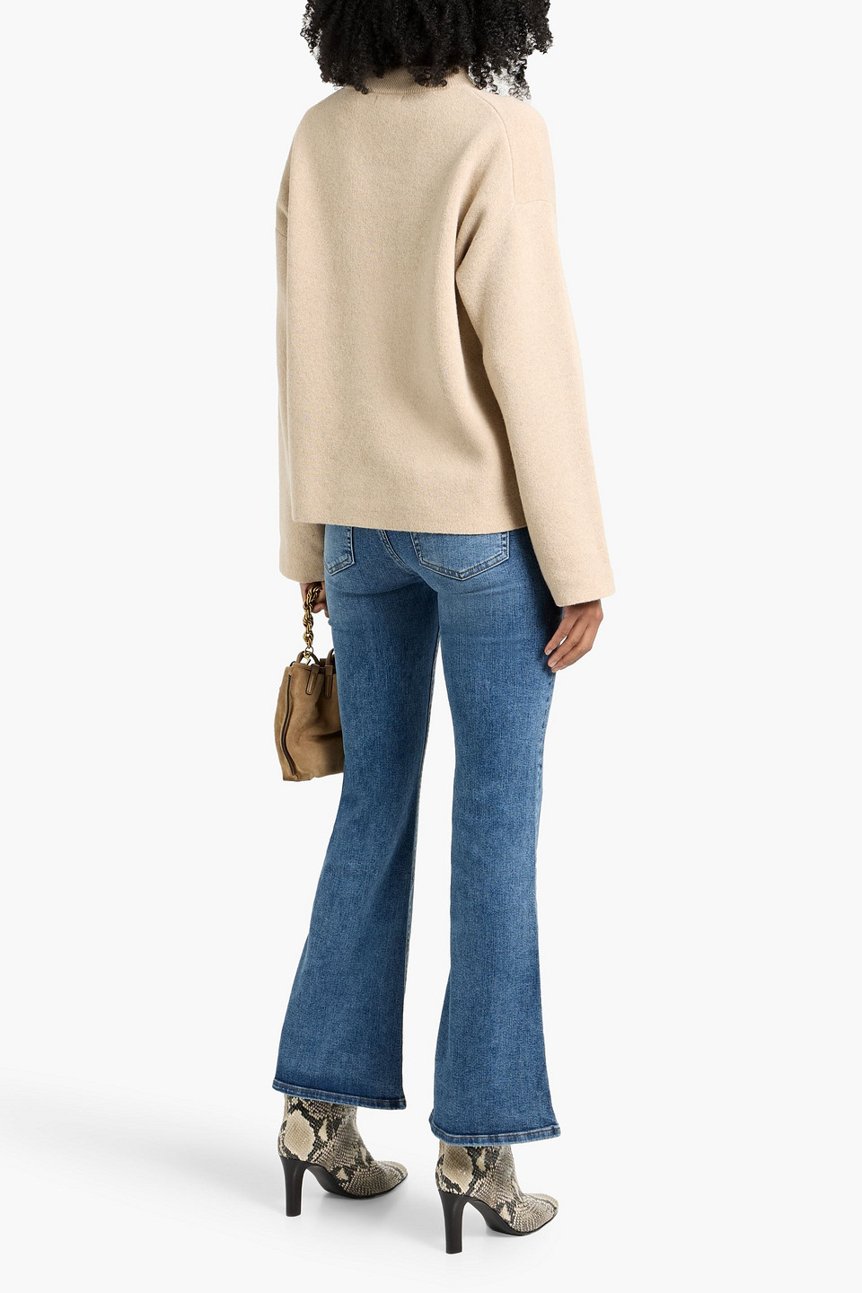 Frame The Icon Mid-rise Flared Jeans In Multi