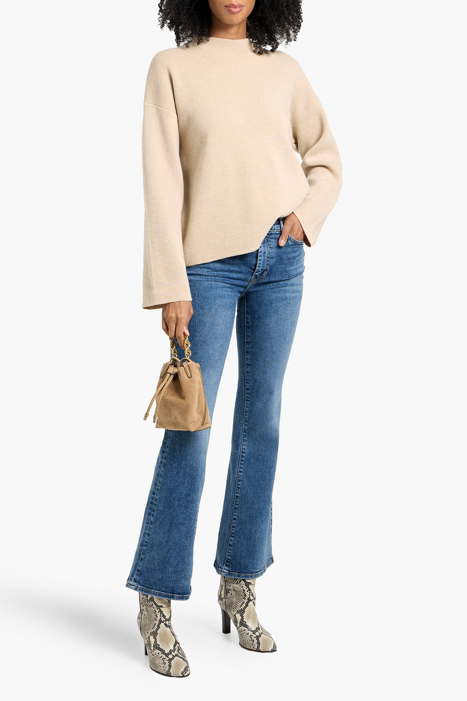 Frame The Icon Mid-rise Flared Jeans In Multi