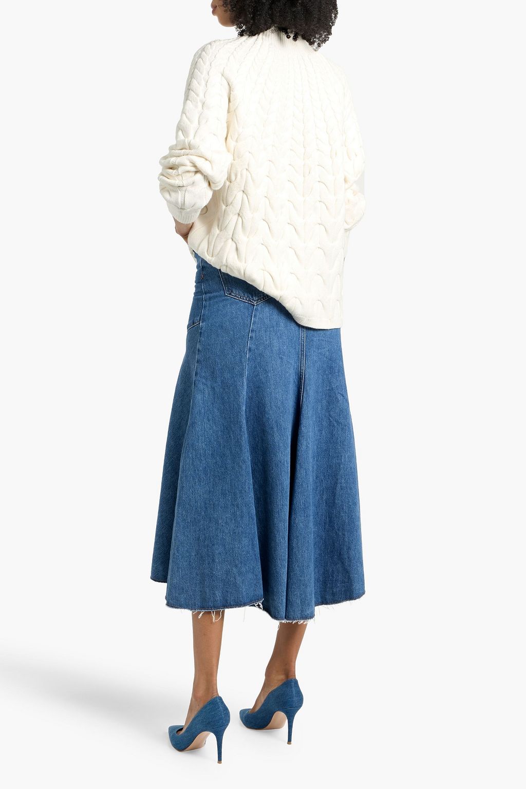 MAJE Cable-knit turtleneck sweater