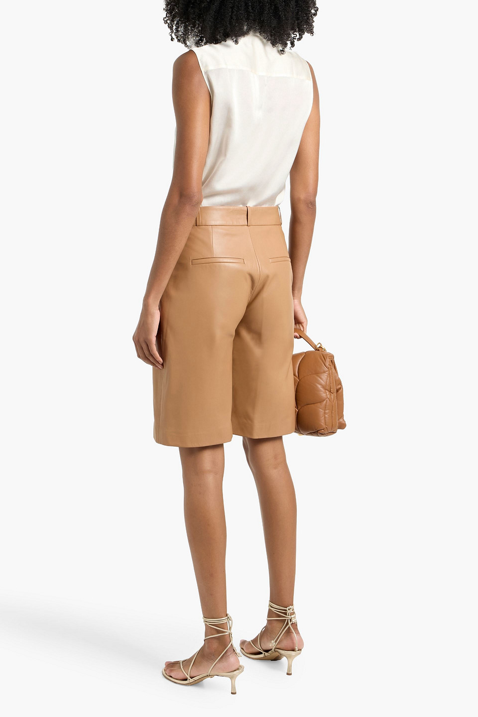 Frame The Tux Pintucked Silk And Cotton-blend Top In White