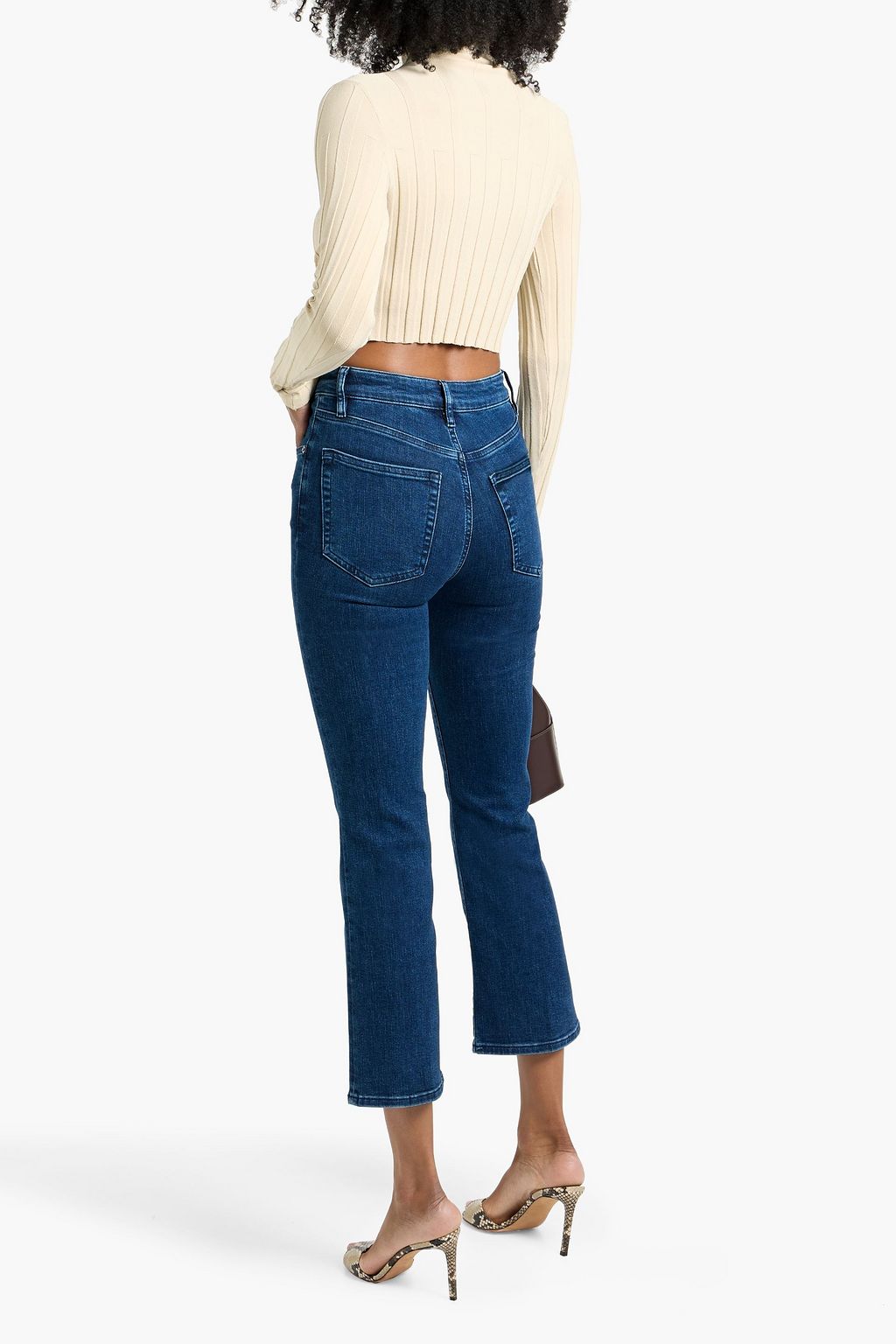 FRAME The Reboot Crop high-rise bootcut jeans