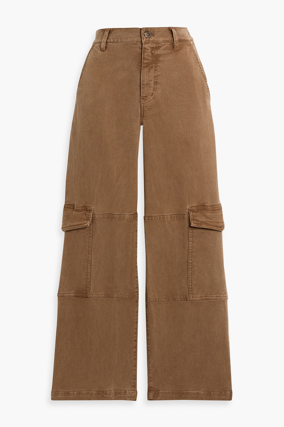 Frame The Station Cropped Twill Cargo Pants In Brown