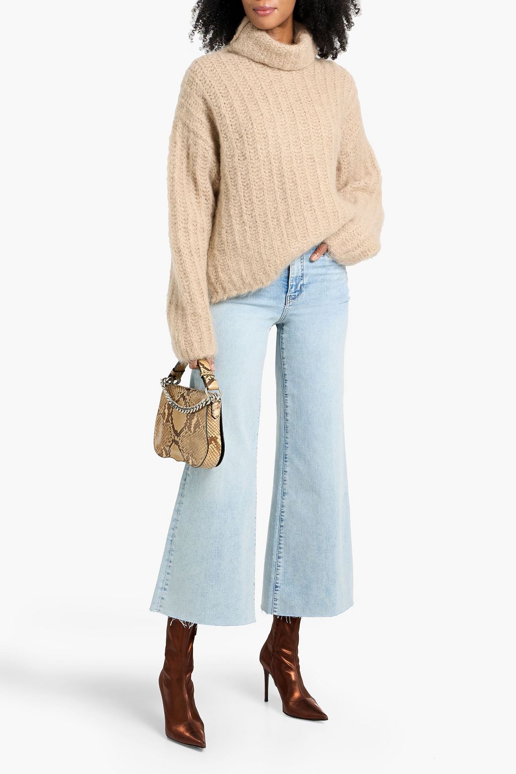 FRAME Le Palazzo Crop high-rise wide-leg jeans