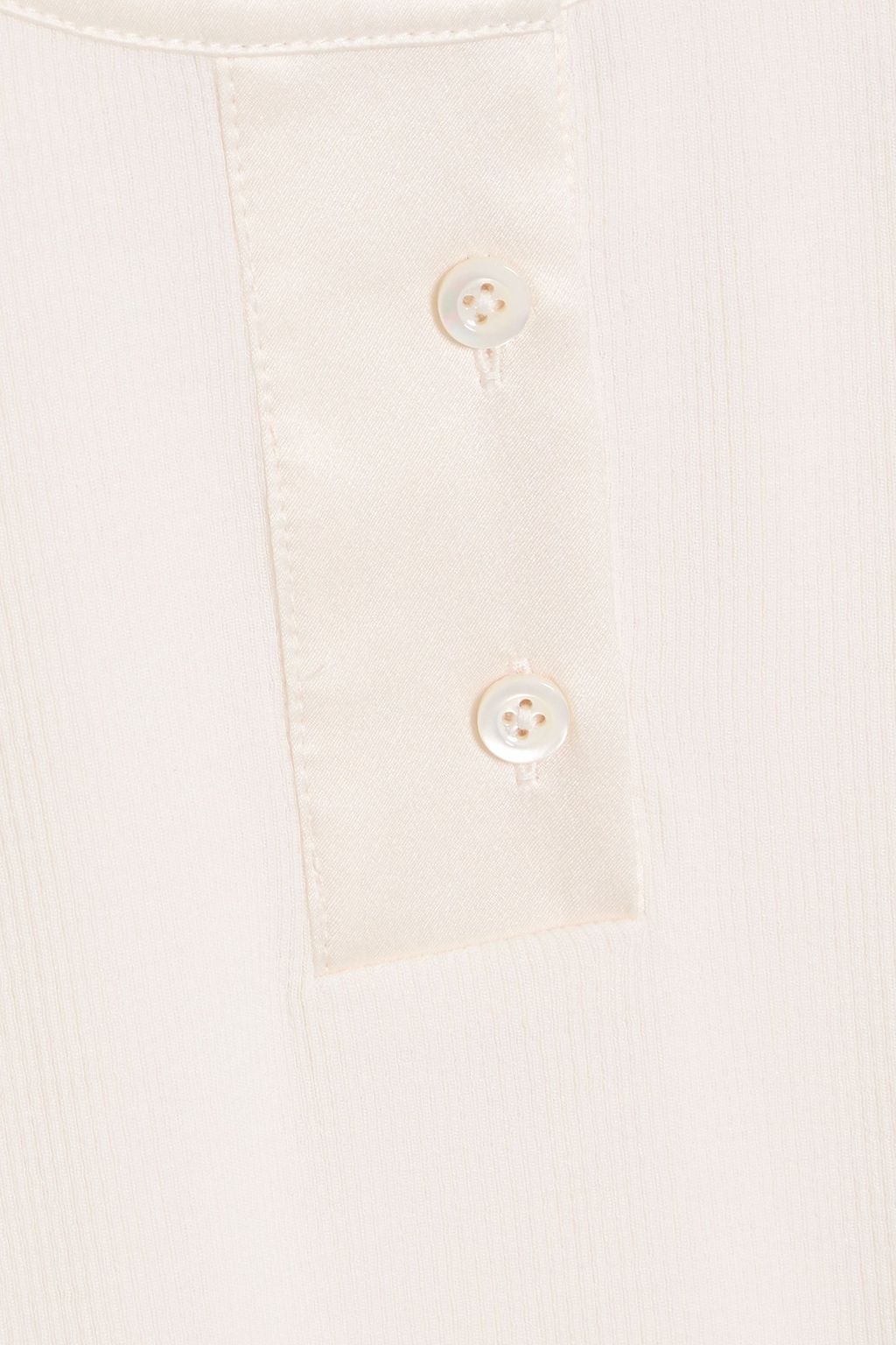 FRAME Silk satin-trimmed ribbed stretch-modal jersey tank