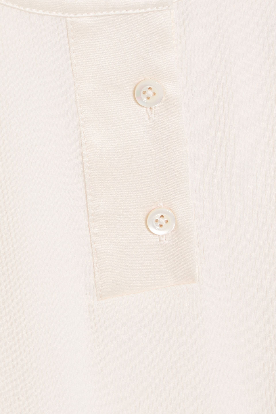 Frame Silk Satin-trimmed Ribbed Stretch-modal Jersey Tank In White