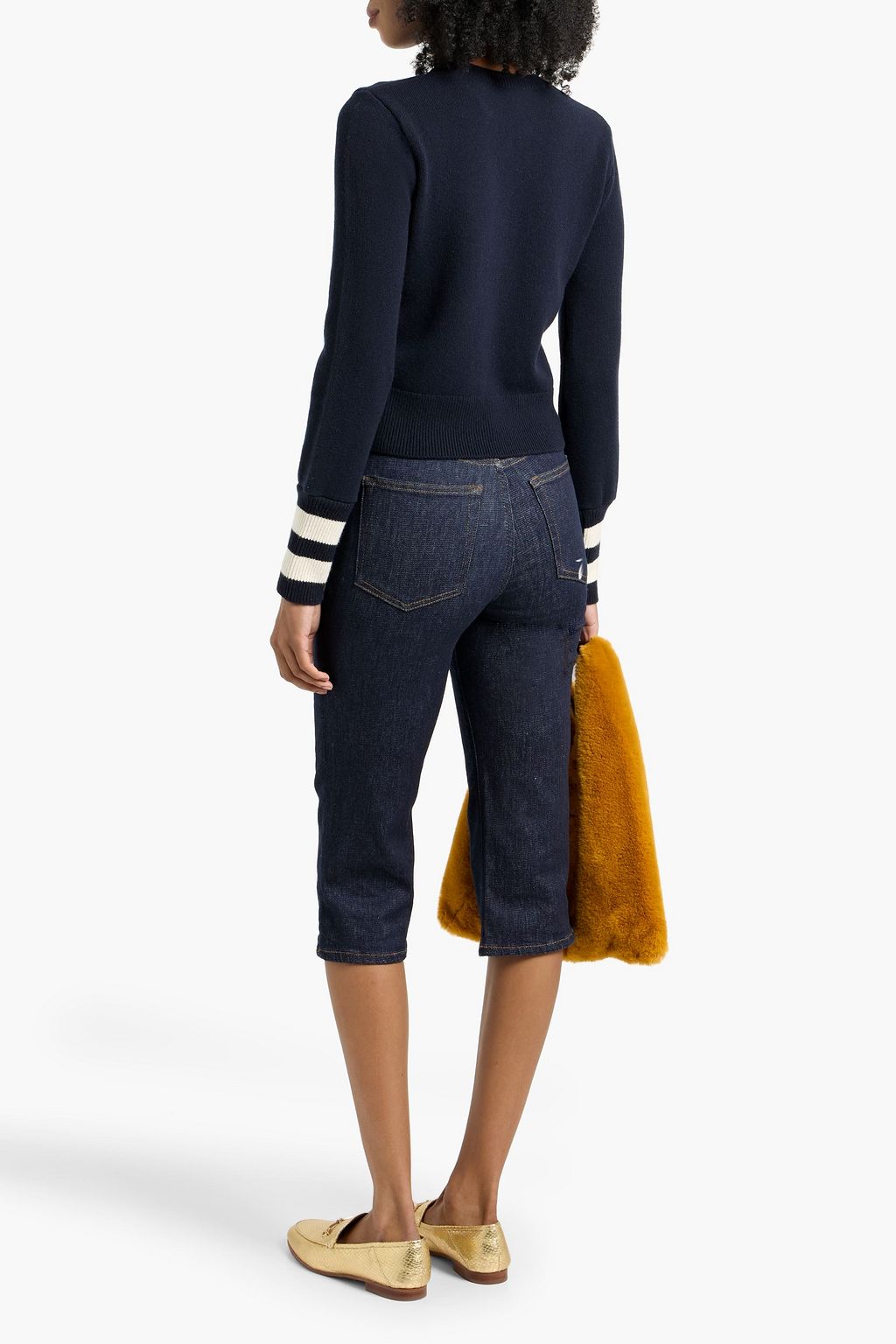 FRAME Striped cashmere-blend sweater