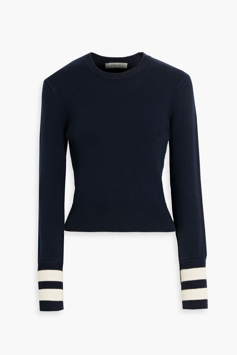 Frame Striped Cashmere-blend Sweater In Blue