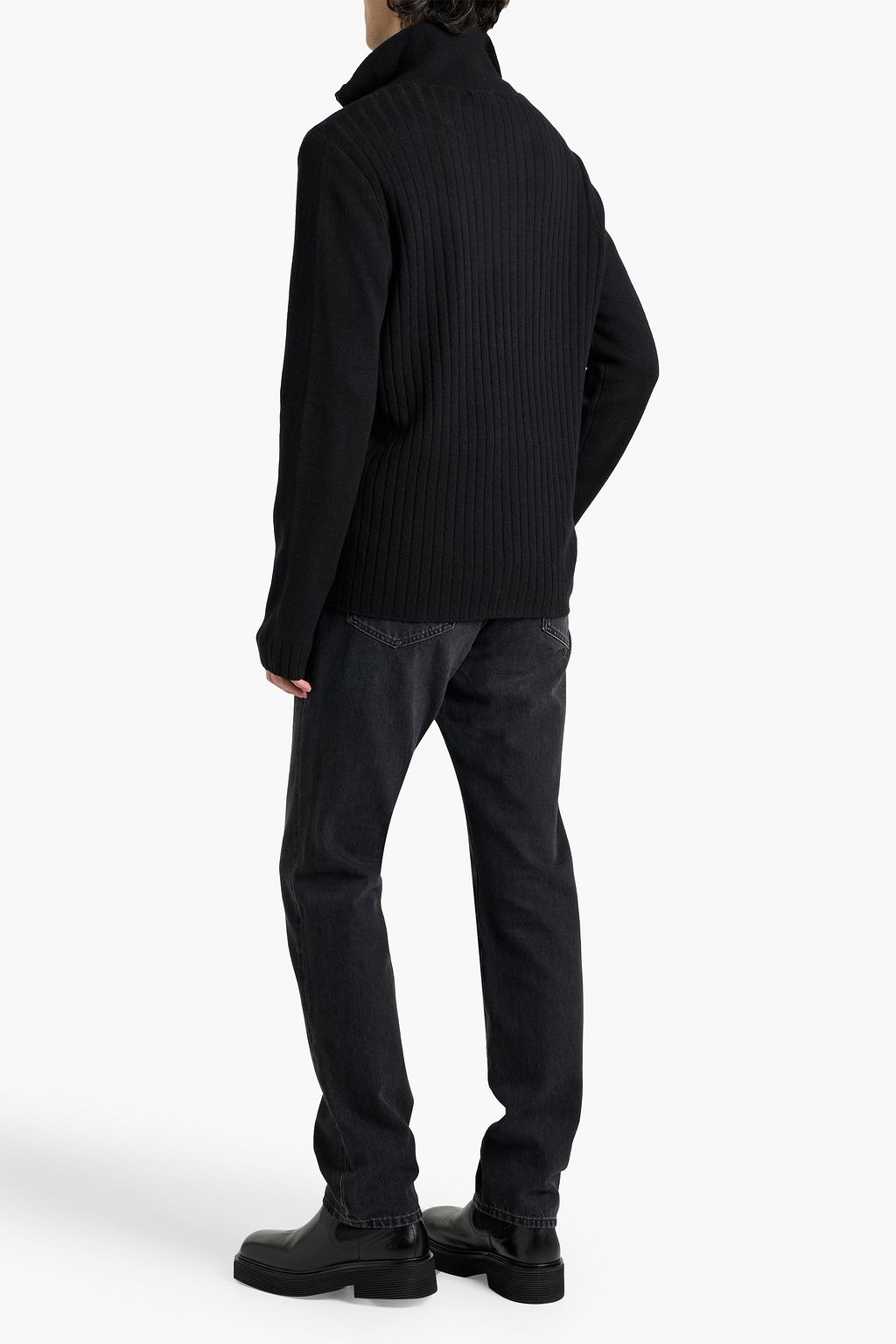 PAIGE Brian ribbed wool-blend half-zip sweater