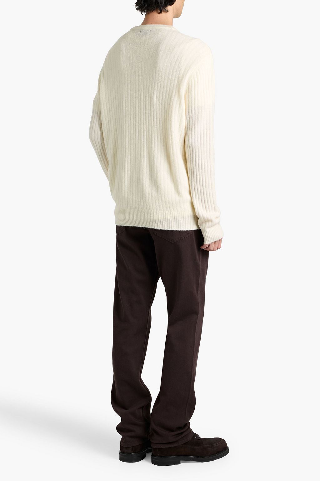 PAIGE Harpoon ribbed merino wool-blend cardigan