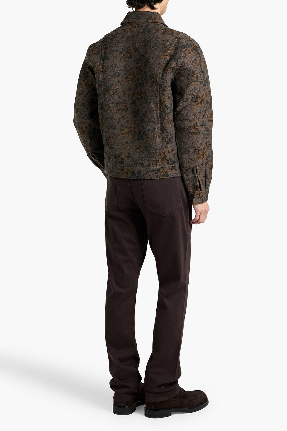 Paige Igor Cotton-blend Jacquard Jacket In Brown