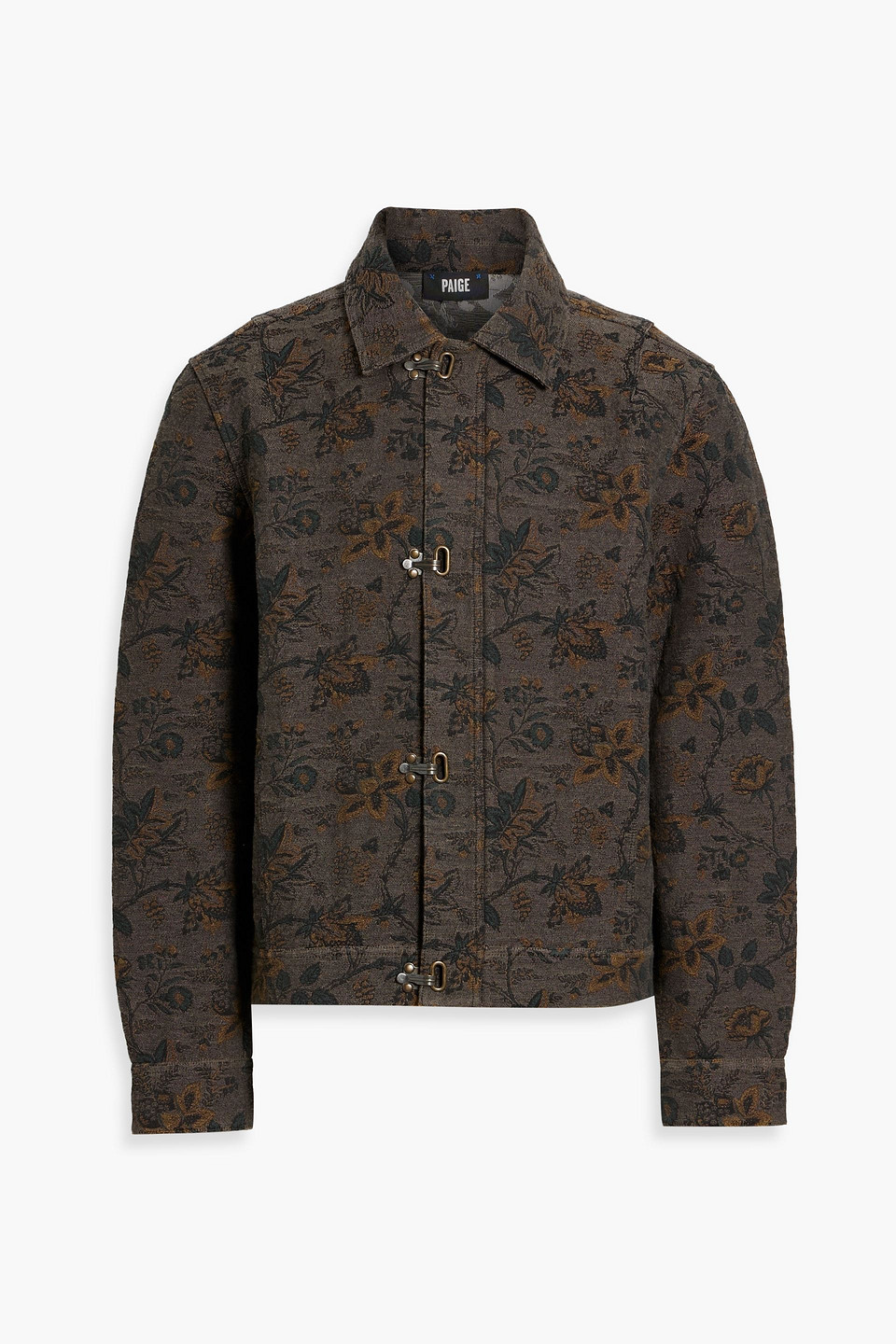 Paige Igor Cotton-blend Jacquard Jacket In Brown