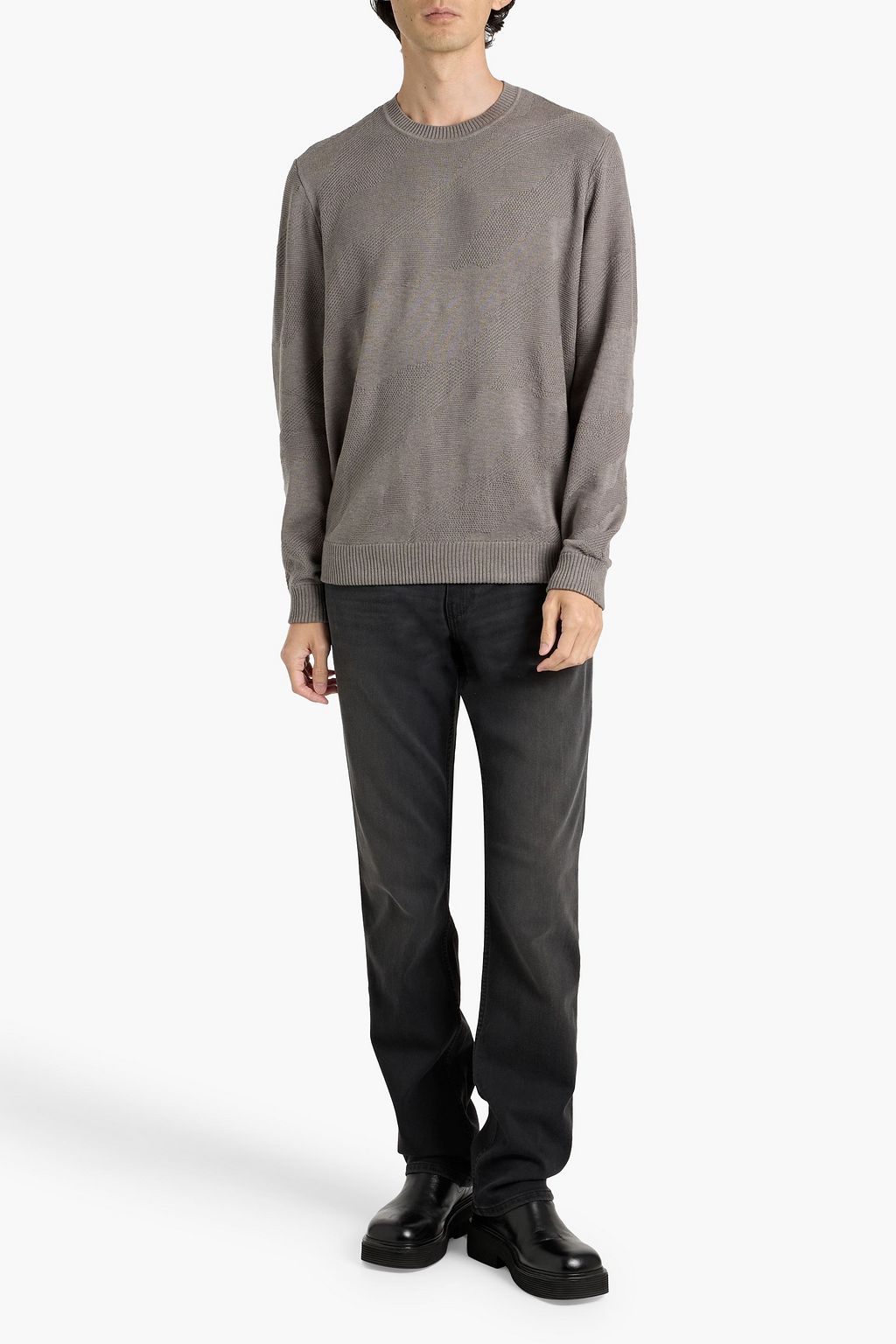 PAIGE Bowman jacquard-knit cotton-blend sweater
