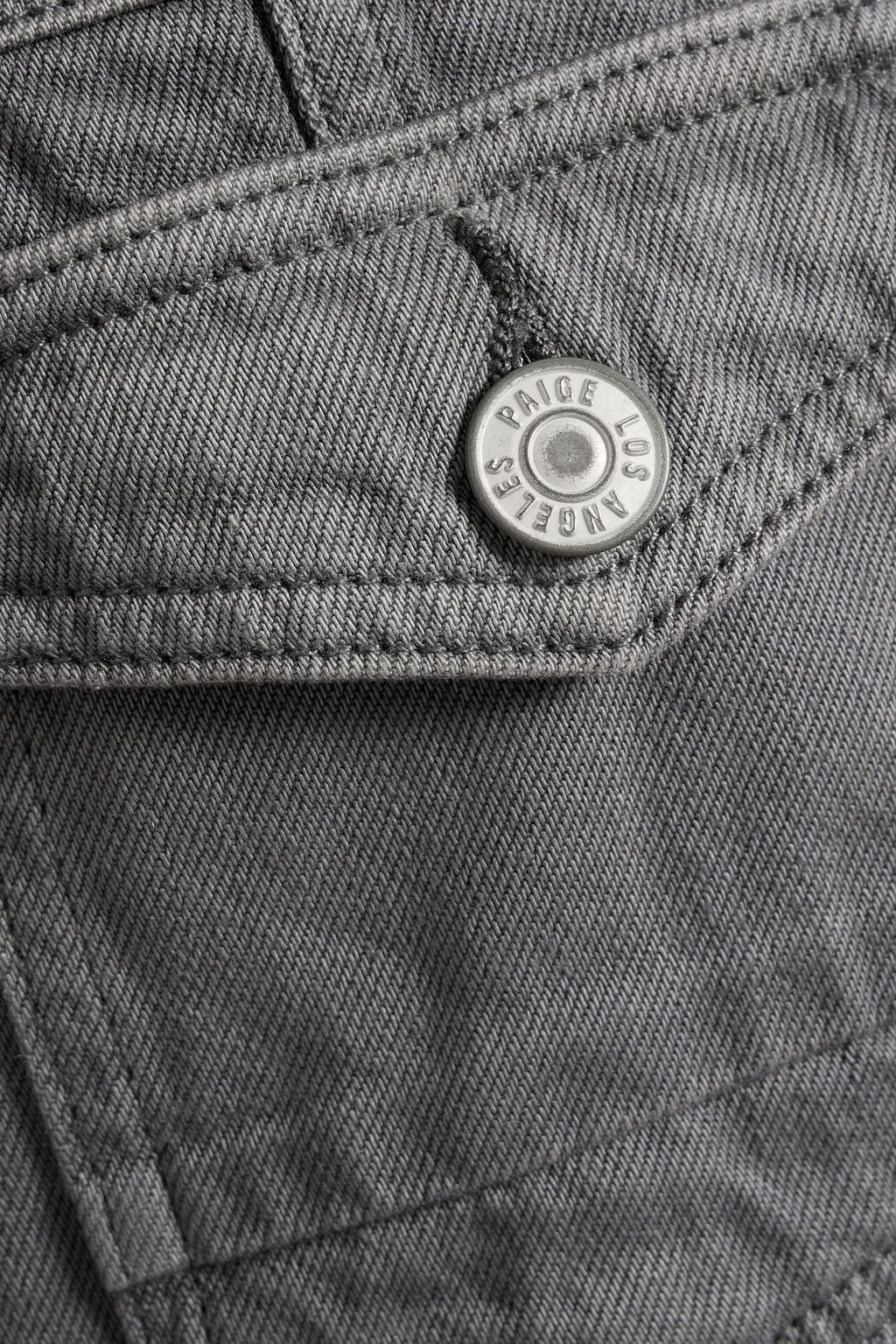PAIGE Scout French cotton terry-paneled faded denim jacket
