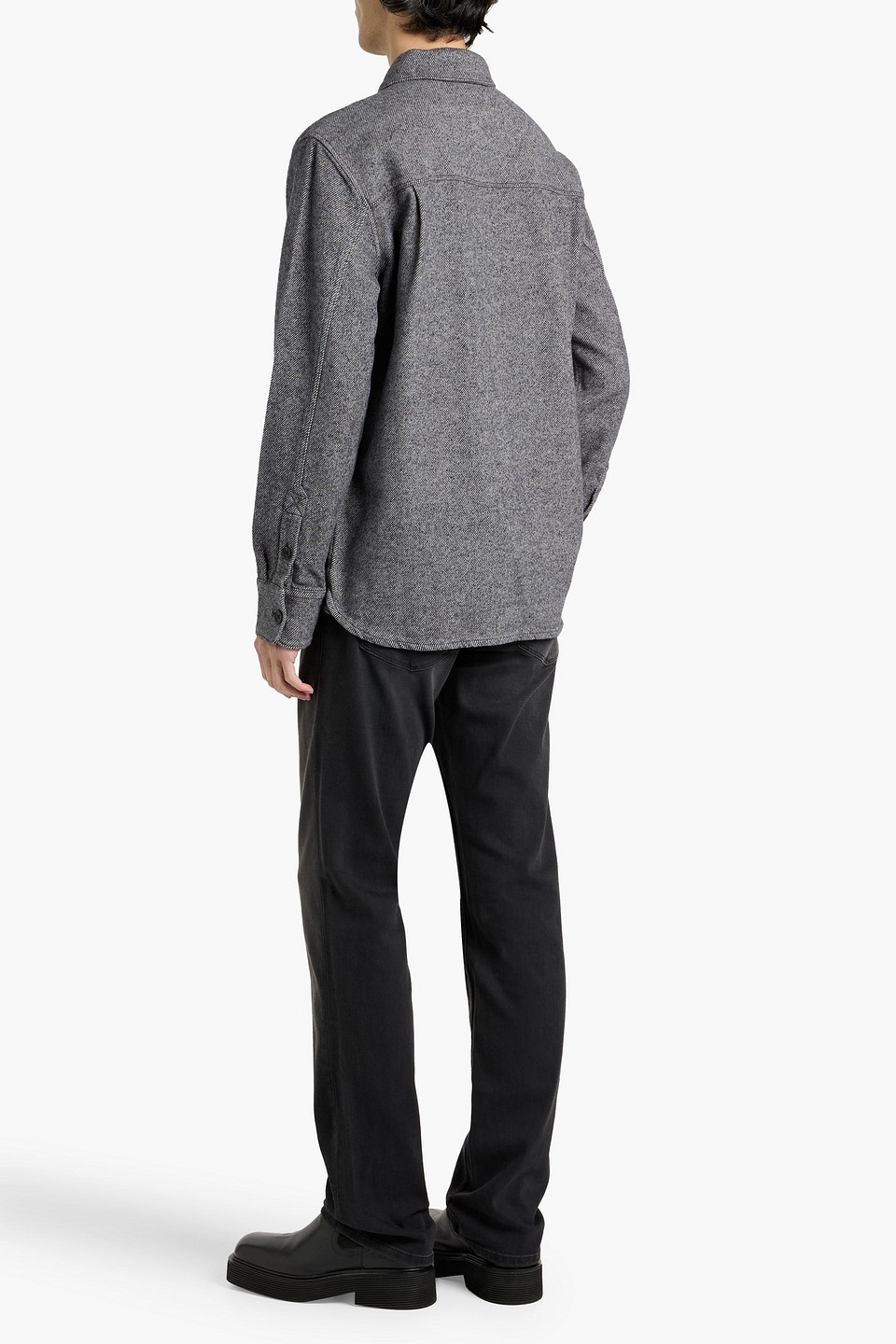 Paige Wilburt Cotton-flannel Overshirt In Gray