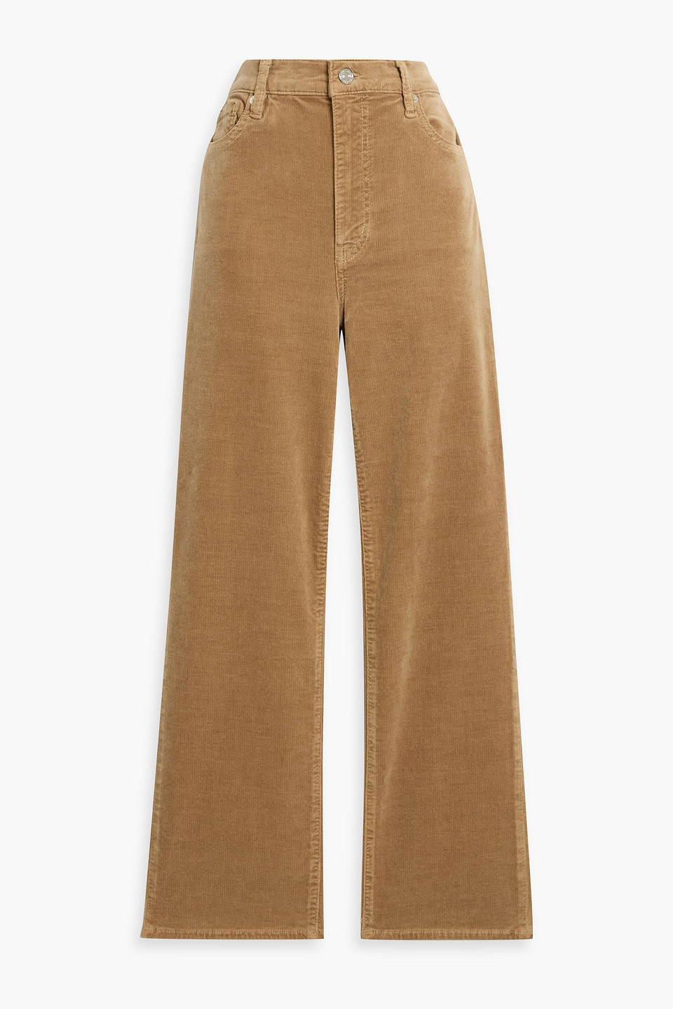 Frame Le Sleek Straight Cotton-blend Corduroy Straight-leg Pants In Brown