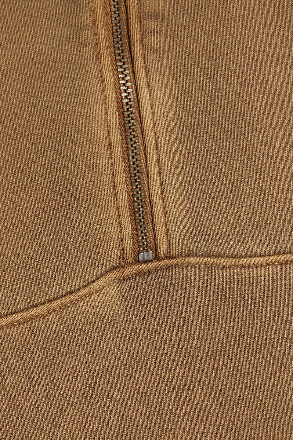 Paige French Cotton-terry Half-zip Sweatshirt In Brown