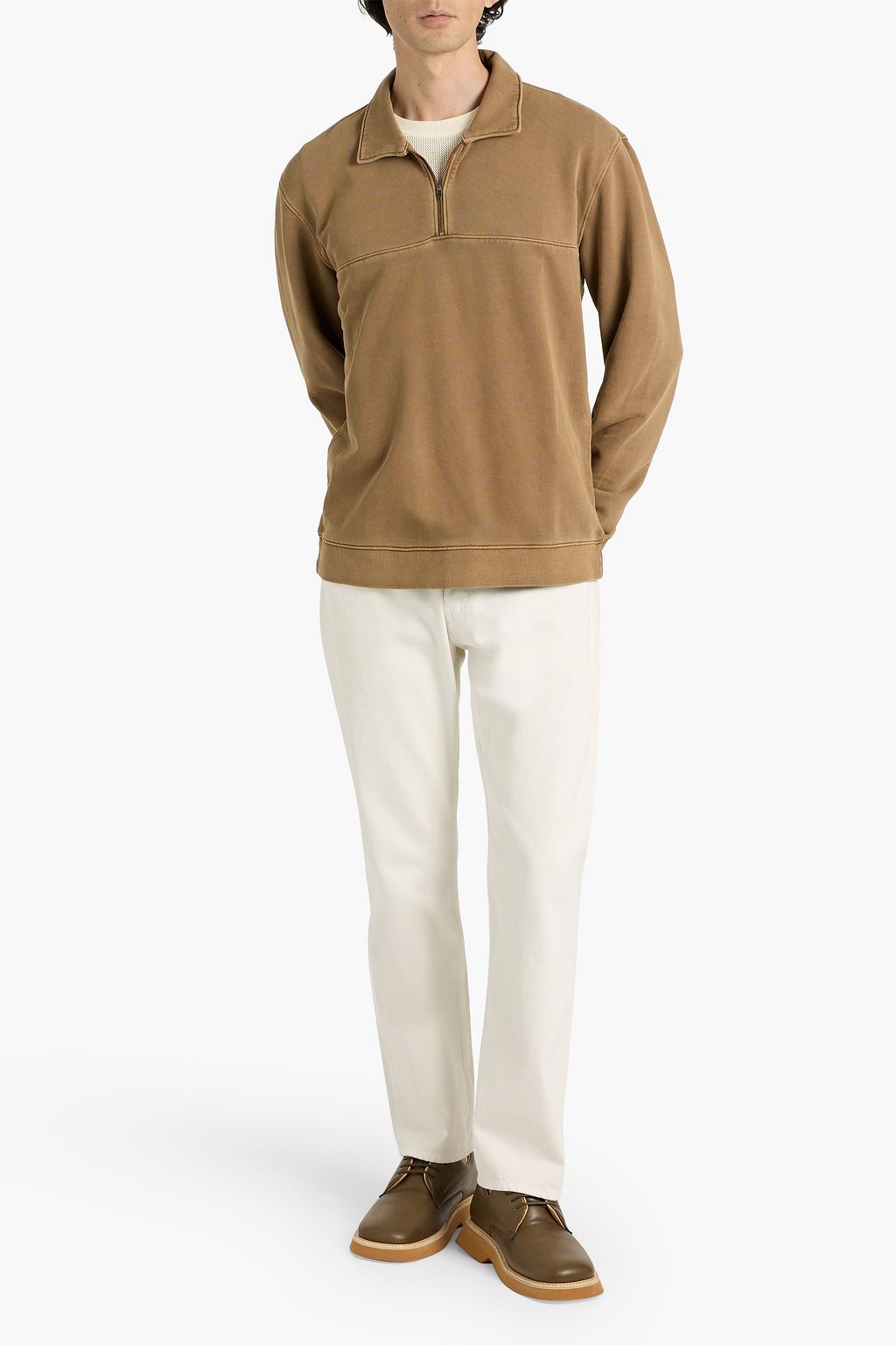 PAIGE French cotton-terry half-zip sweatshirt