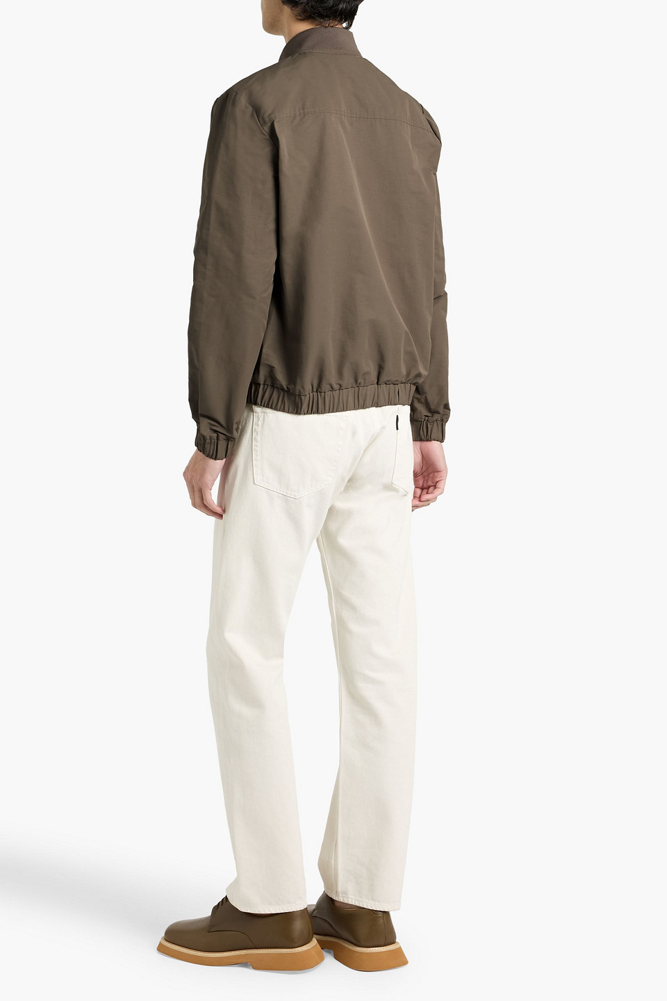Paige Nial Cotton-blend Faille Bomber Jacket In Brown