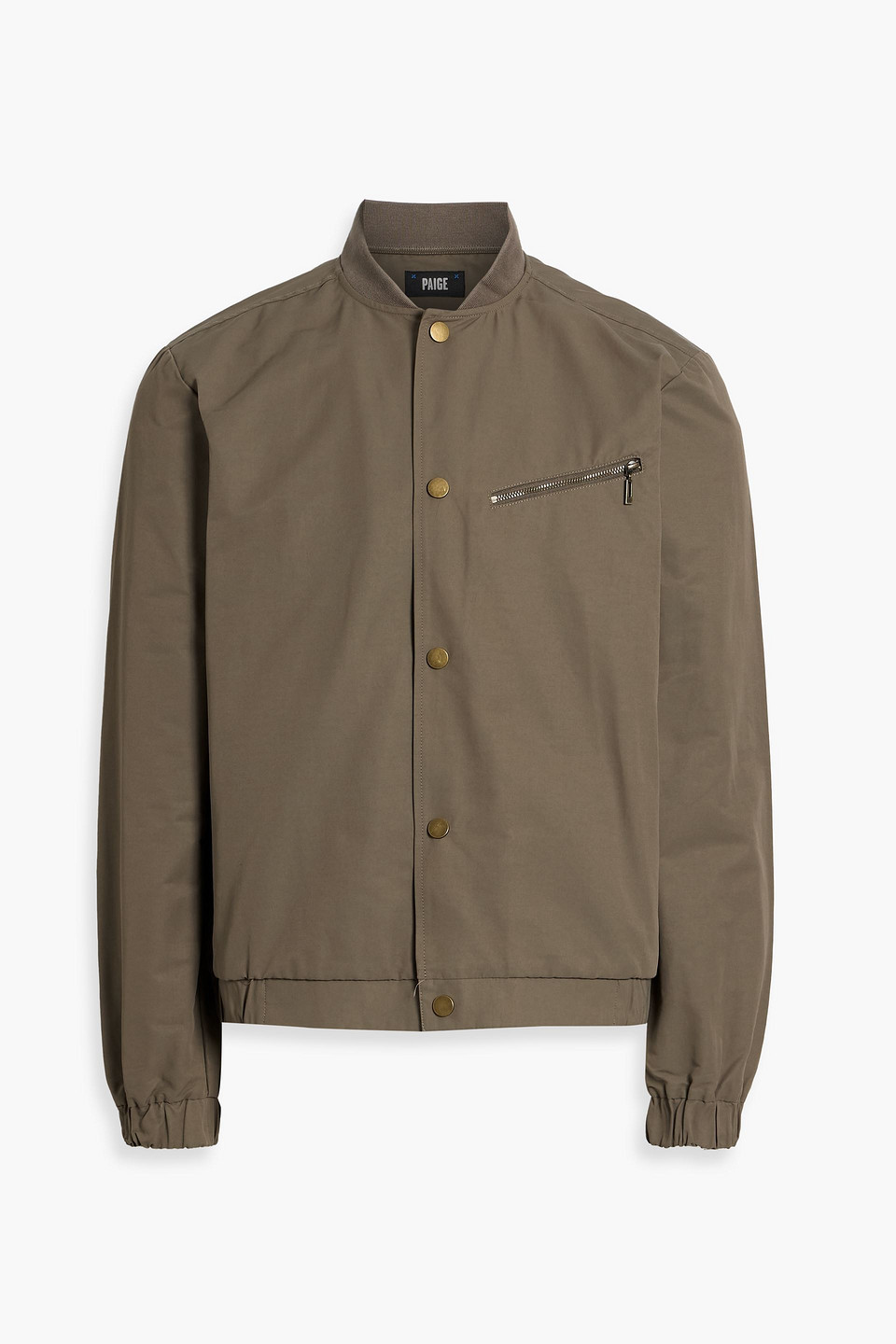 Paige Nial Cotton-blend Faille Bomber Jacket In Brown