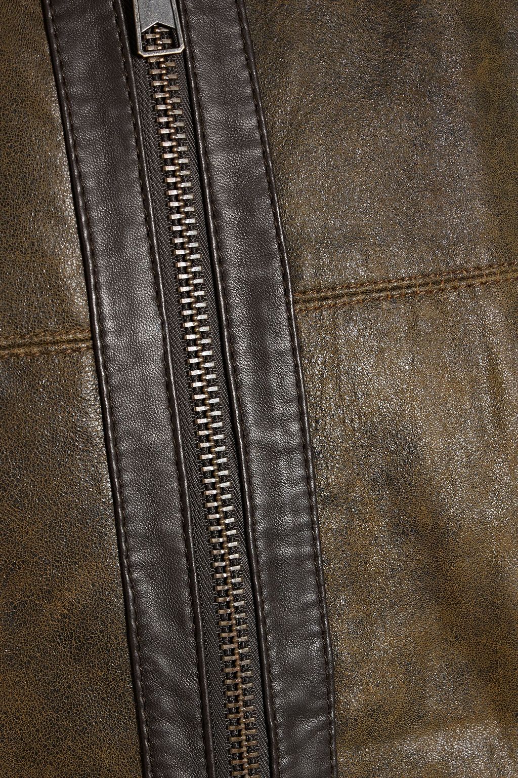 PAIGE Mangelson teddy fleece-trimmed leather jacket