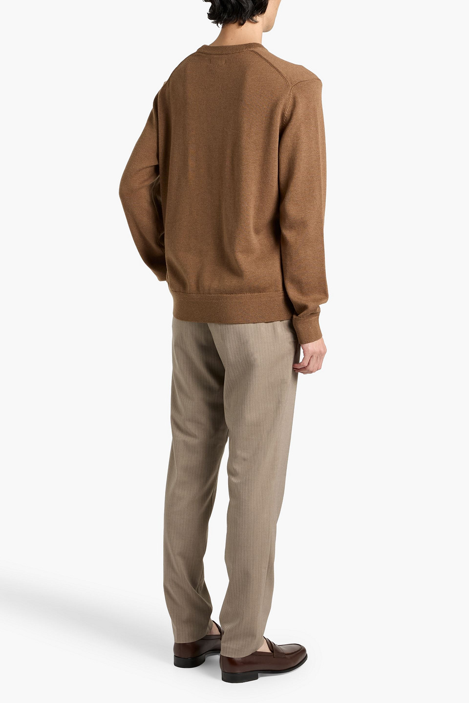 Paige Pershing Merino Wool And Cotton-blend Sweater In Black