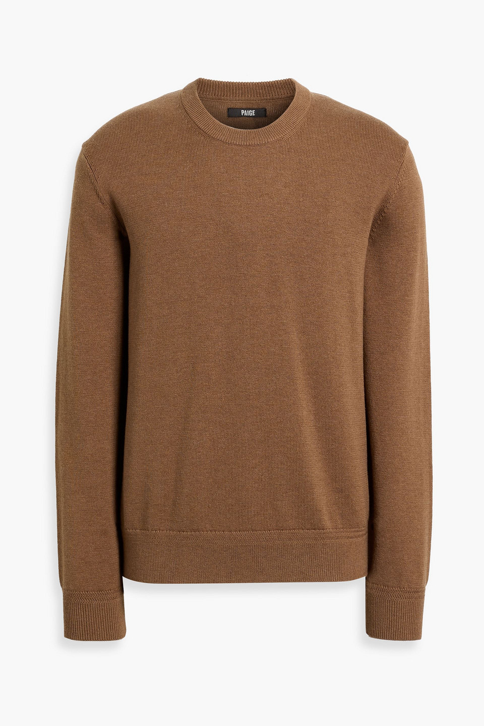 Paige Pershing Merino Wool And Cotton-blend Sweater In Black