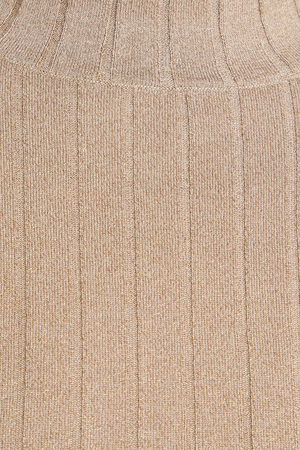 BRUNELLO CUCINELLI リブ編みカシミヤ混 タートルネックセーター メタリック