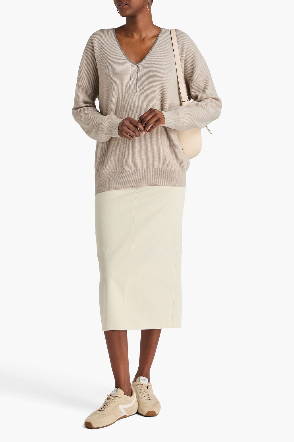 BRUNELLO CUCINELLI Bead-embellished cashmere sweater